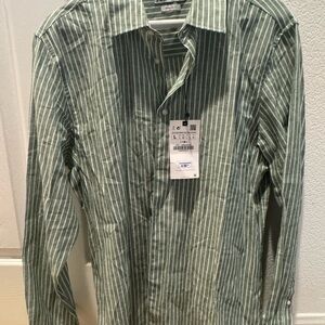 Zara Green Striped Shirt - BRAND NEW WITH TAGS
